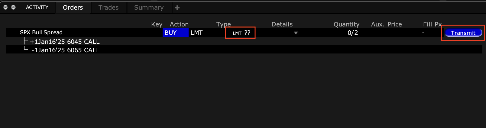 New Position - TWS Order Handling