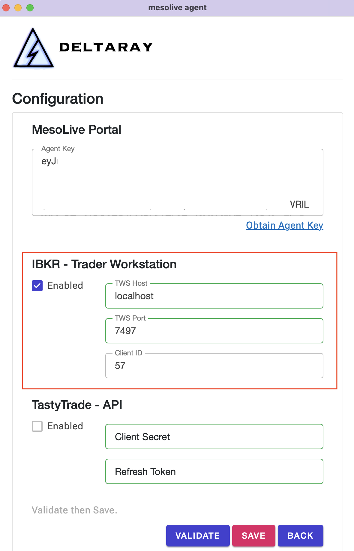 TWS API Settings